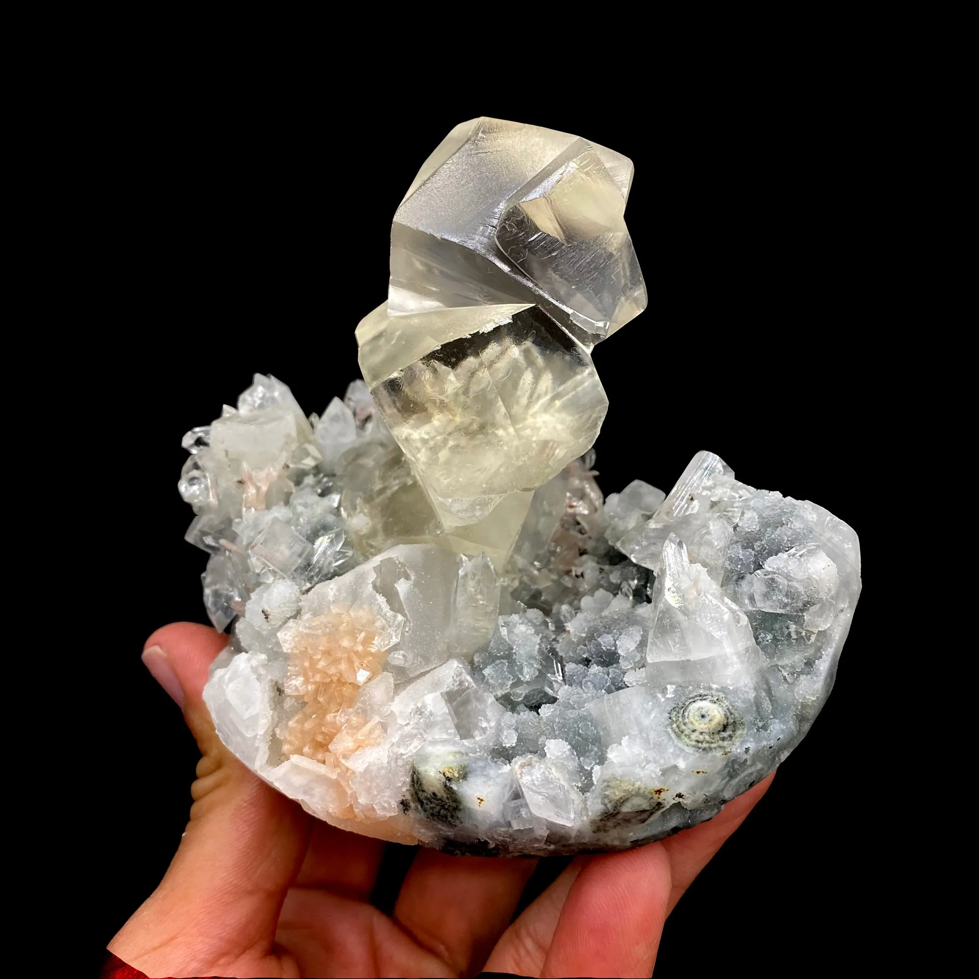 Calcite Huge Size with Apophyllite Natural Mineral Specimen DK184 - image 2