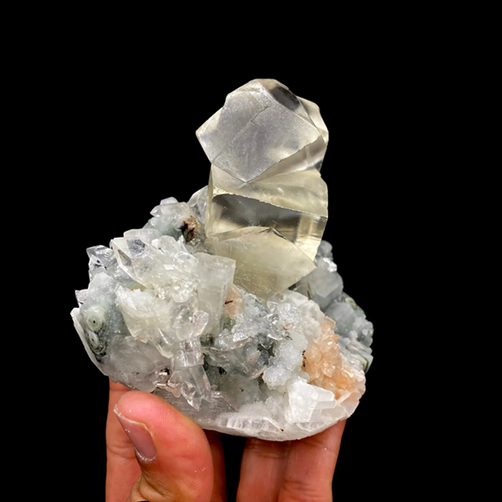 Calcite Huge Size with Apophyllite Natural Mineral Specimen DK184 - image 3