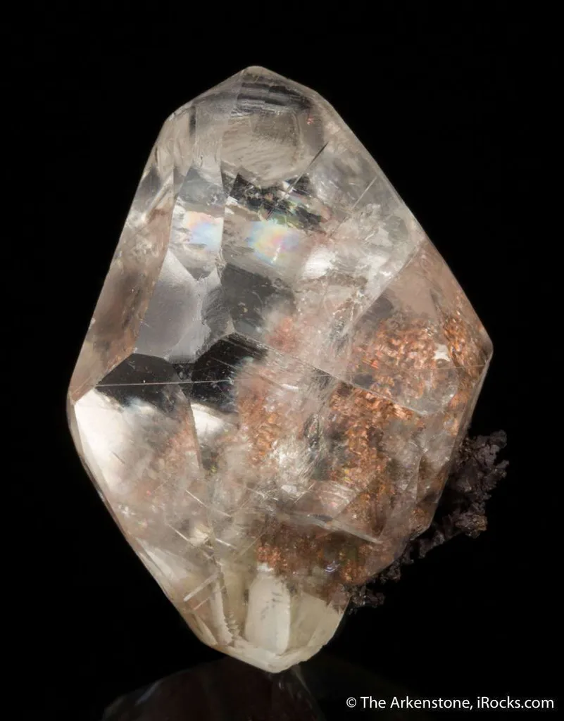 Calcite included by Copper, on Copper - image 2