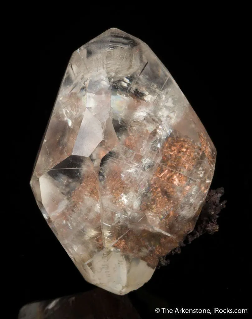 Calcite included by Copper, on Copper - image 3