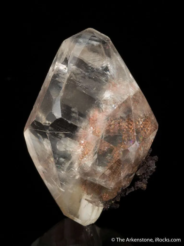 Calcite included by Copper, on Copper image