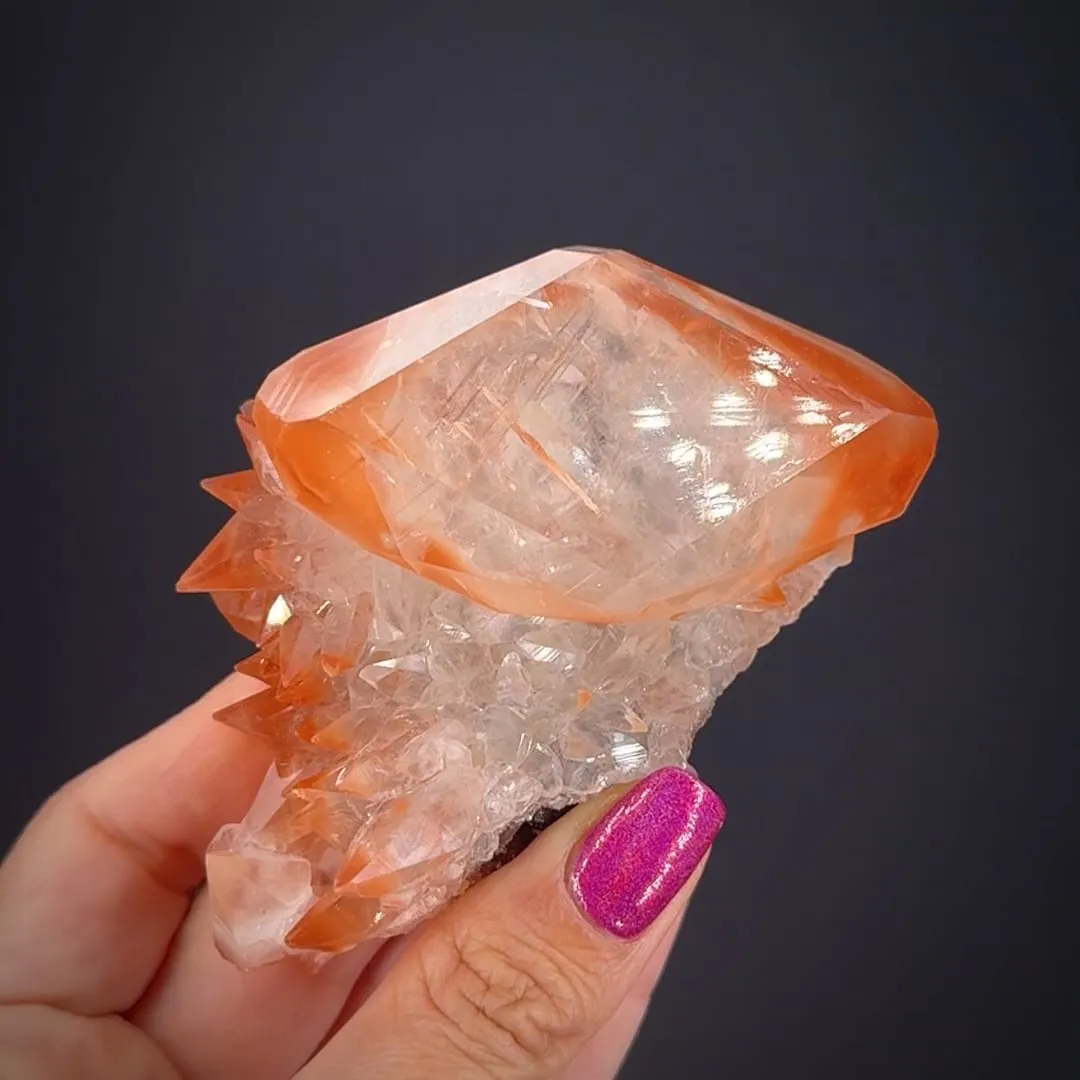 Calcite included by Hematite - image 1