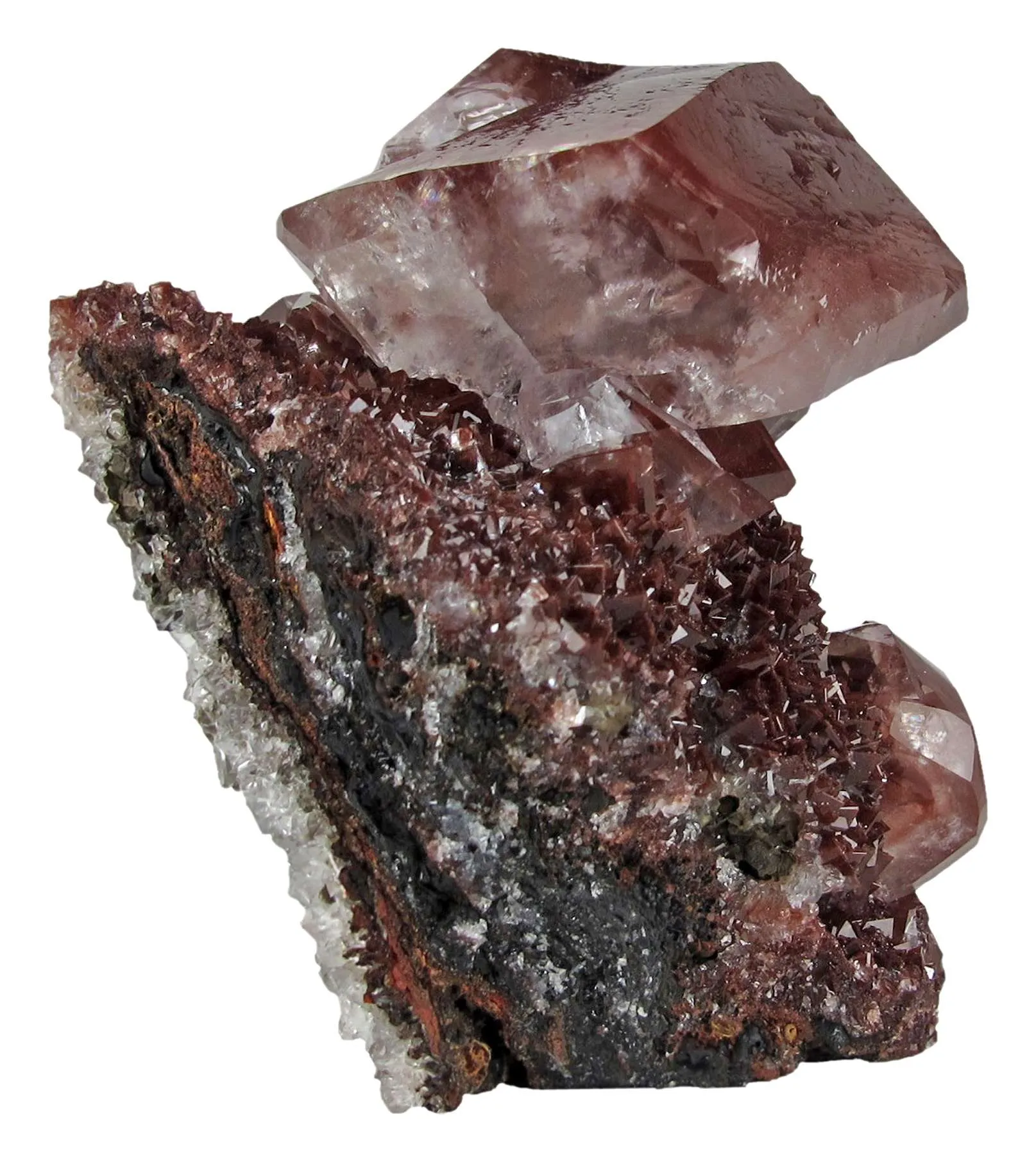 Calcite Included By Hematite (Twinned) - image 3