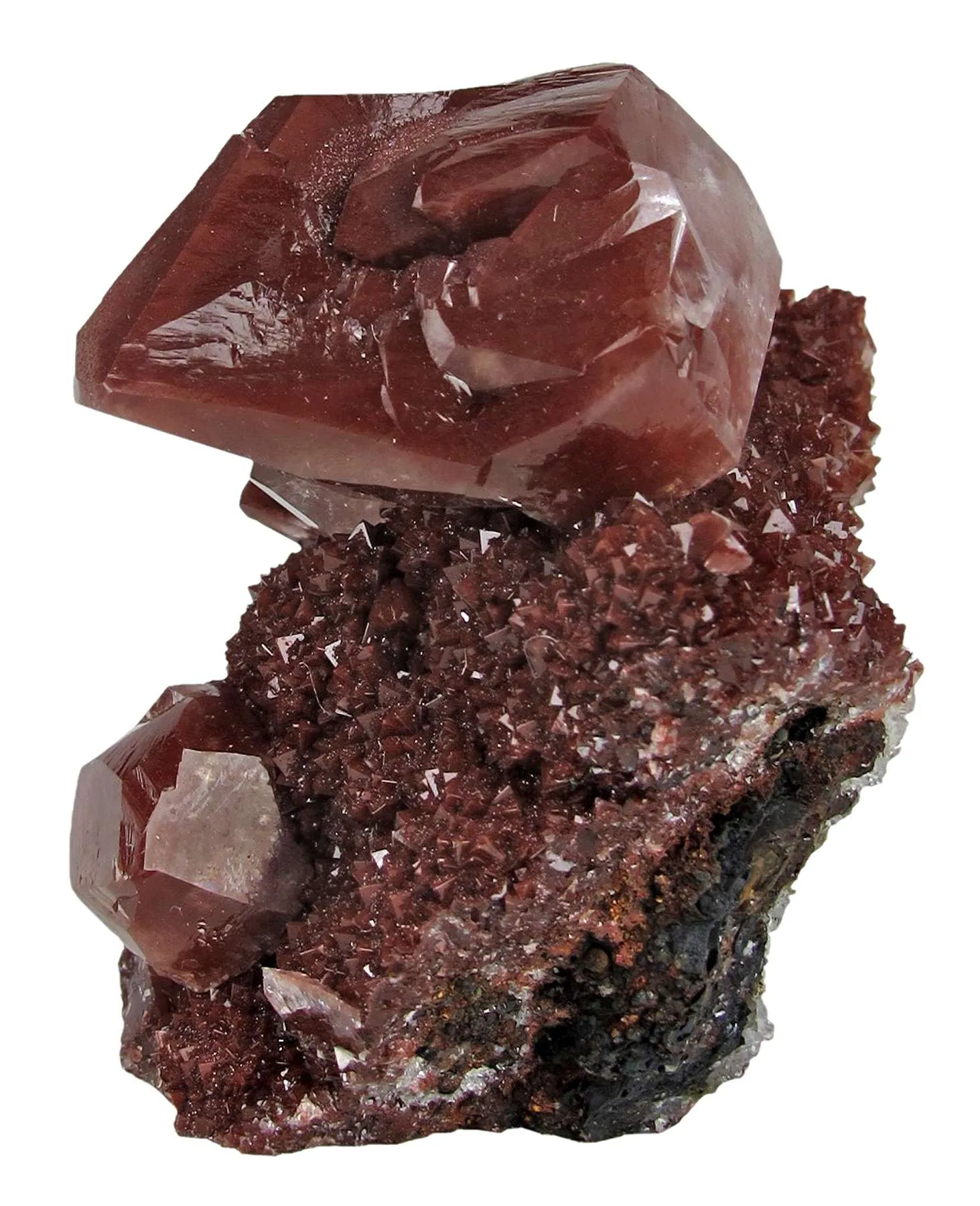 Calcite Included By Hematite (Twinned) - image 1