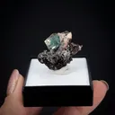 Calcite included with Malachite on matrix - image 2
