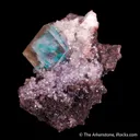 Calcite included with Malachite on matrix - image 4