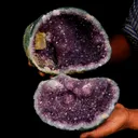 Calcite Inside Sparkling Amethyst Geode Natural Mineral Specimen - image 2