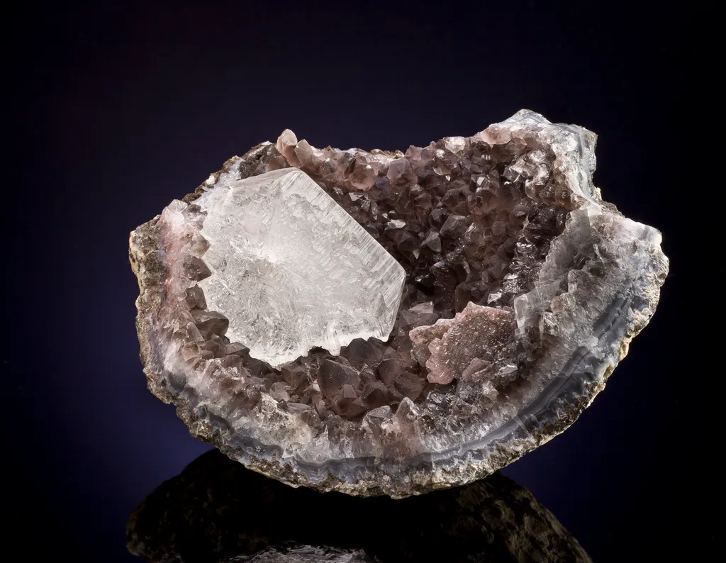 Calcite on Amethyst - image 2