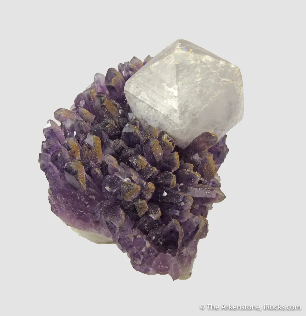 Calcite on Amethyst - image 2
