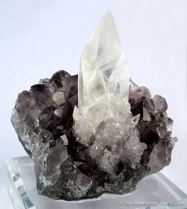 Calcite on Amethyst - image 1