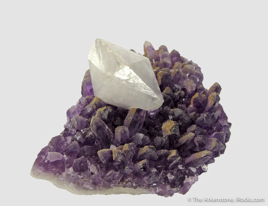 Calcite on Amethyst - image 3