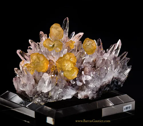 Calcite on Amethyst Quartz - image 4