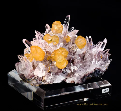 Calcite on Amethyst Quartz image