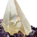 Calcite on Amethyst with Chalcopyrite - image 3