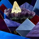 Calcite on Amethyst with Chalcopyrite - image 2