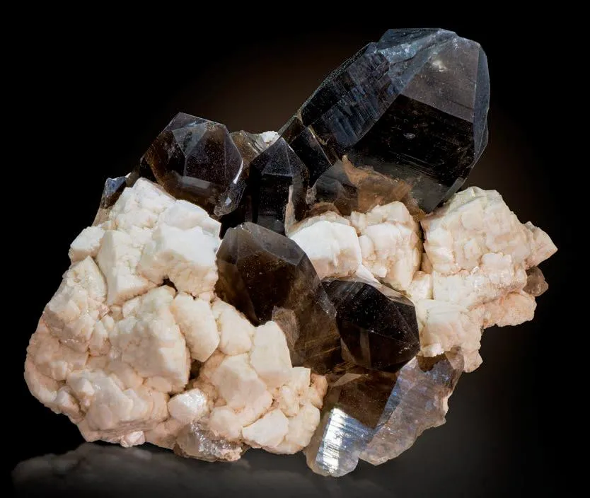 Calcite on Barite; Smoky Quartz on Microcline - image 1