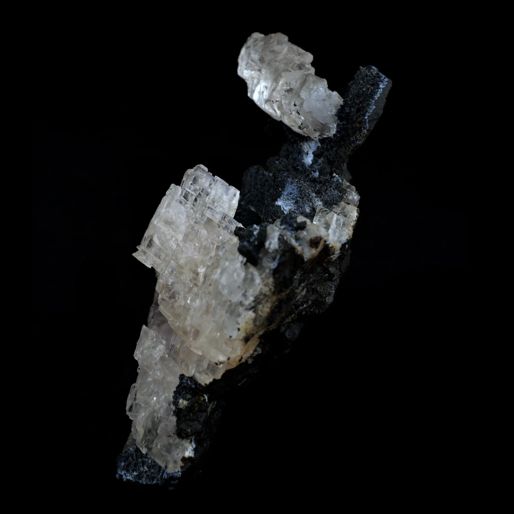 Calcite on Black Chalcedony Natural Mineral Specimen - image 6