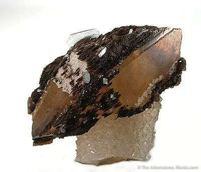 Calcite on Calcite, on Calcite Over Drusy Quartz image