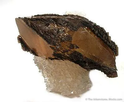 Calcite on Calcite, on Calcite Over Drusy Quartz - image 2