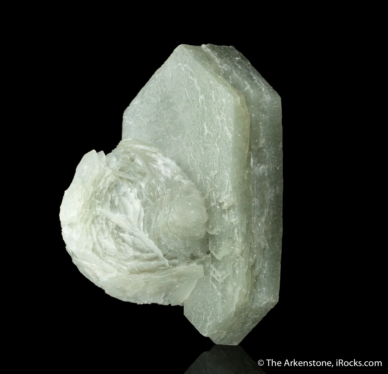 Calcite on Calcite with Hedenbergite (floater) - image 1
