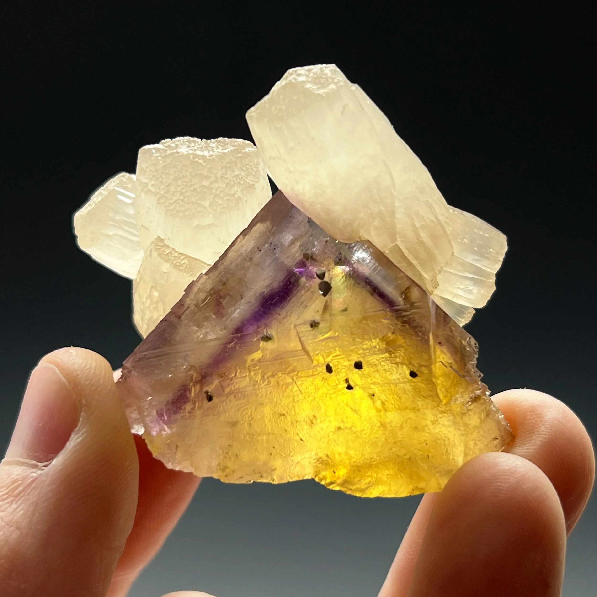 Calcite on Fluorite - image 1