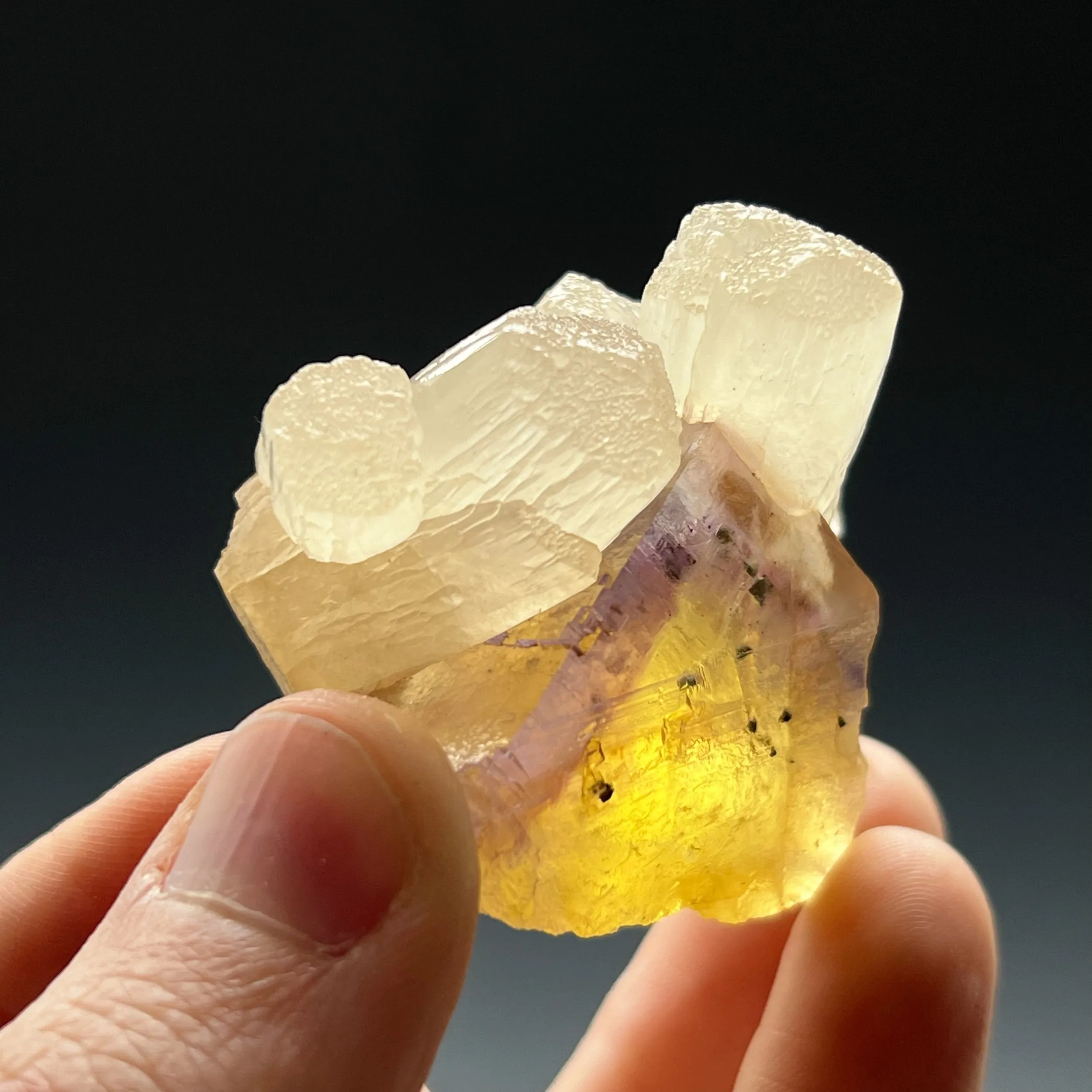 Calcite on Fluorite - image 2