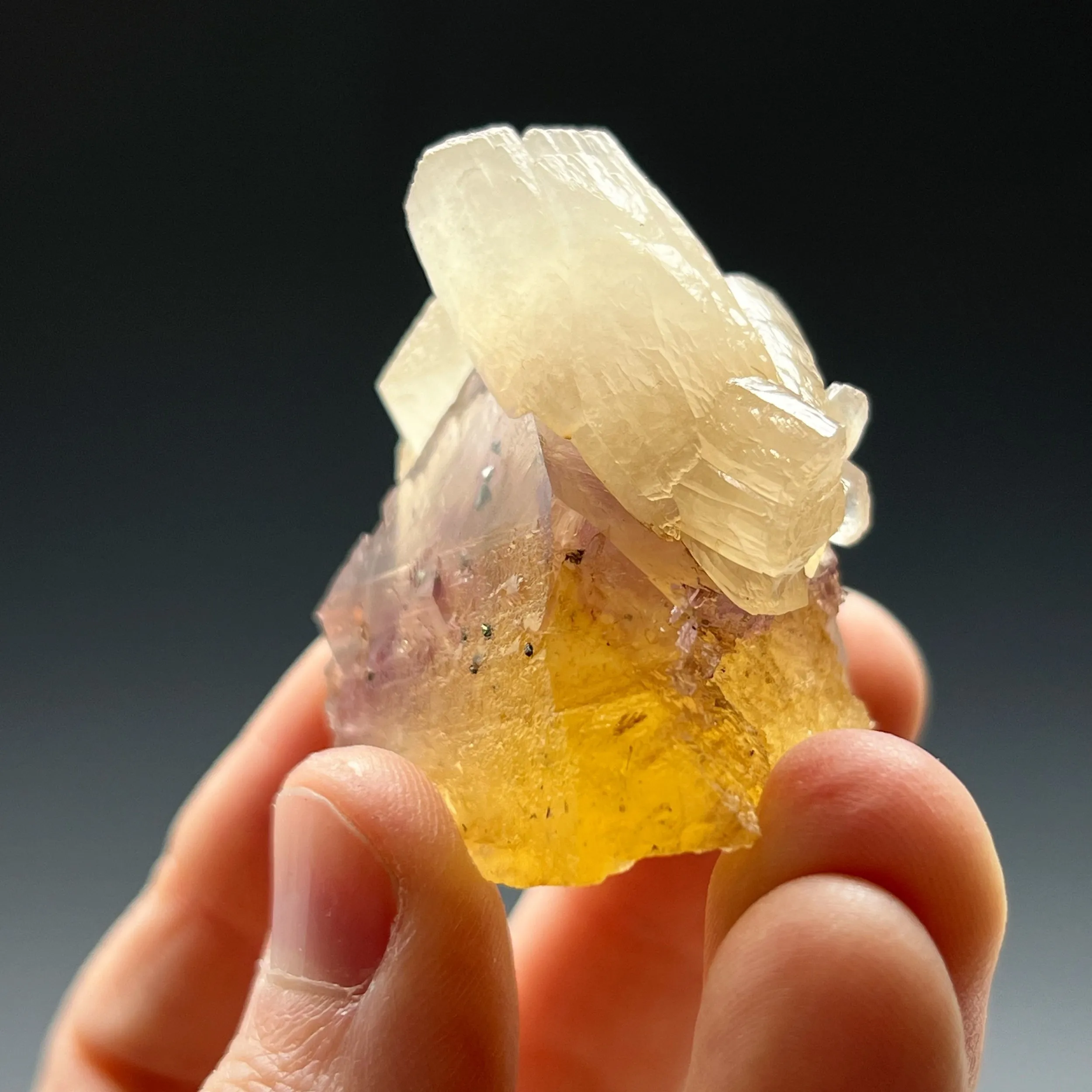 Calcite on Fluorite - image 3