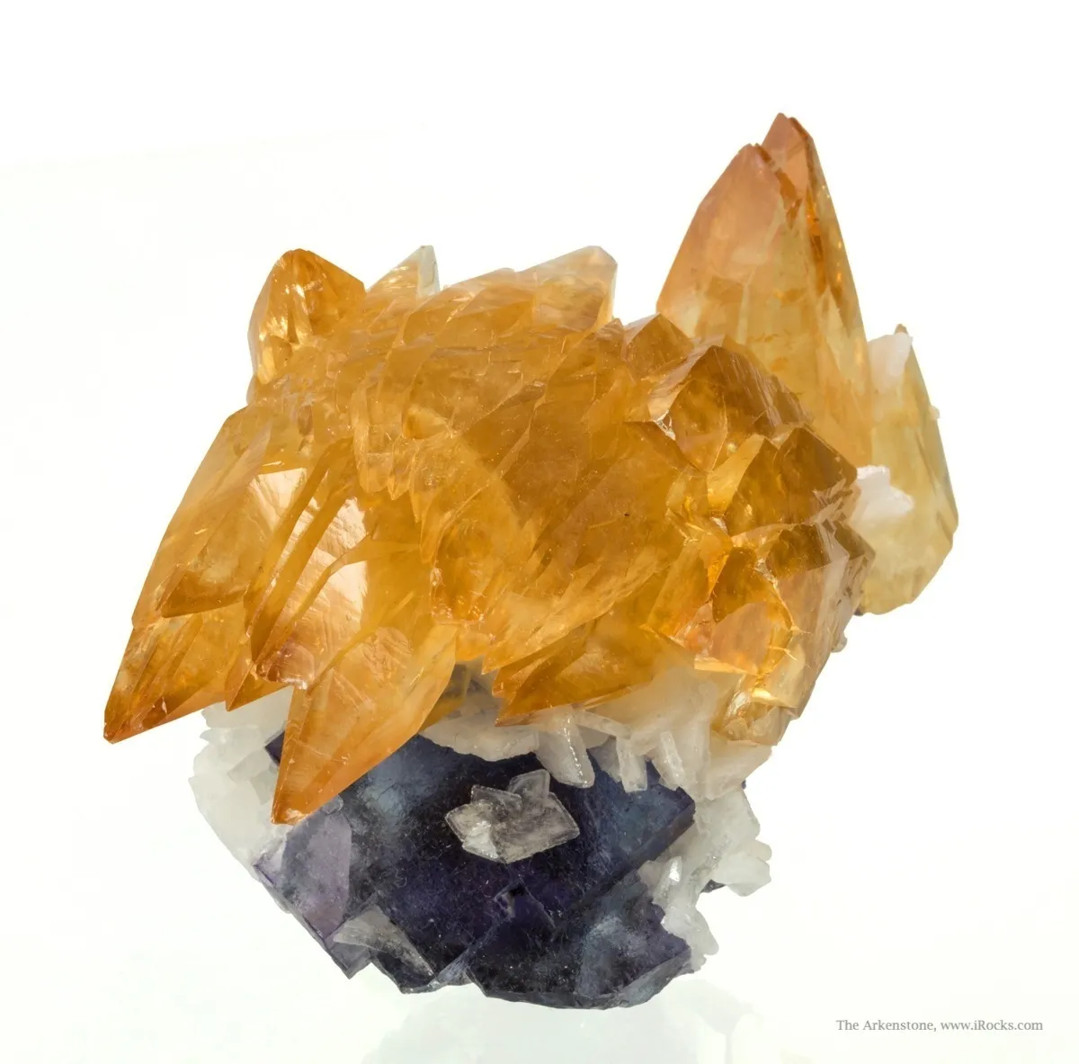 Calcite on Fluorite With Baryte - image 3