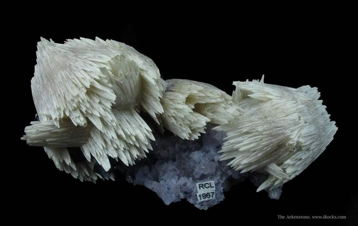 Calcite on Fluorite With Paralstonite (Type Locality) - image 3