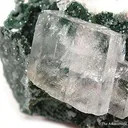 Calcite on Mottramite - image 2