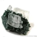 Calcite on Mottramite - image 1