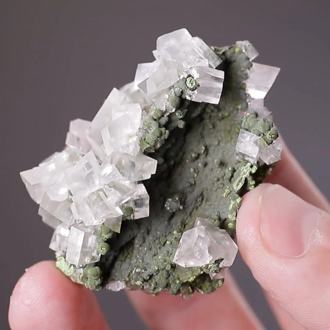 Calcite on Mottramite - image 2