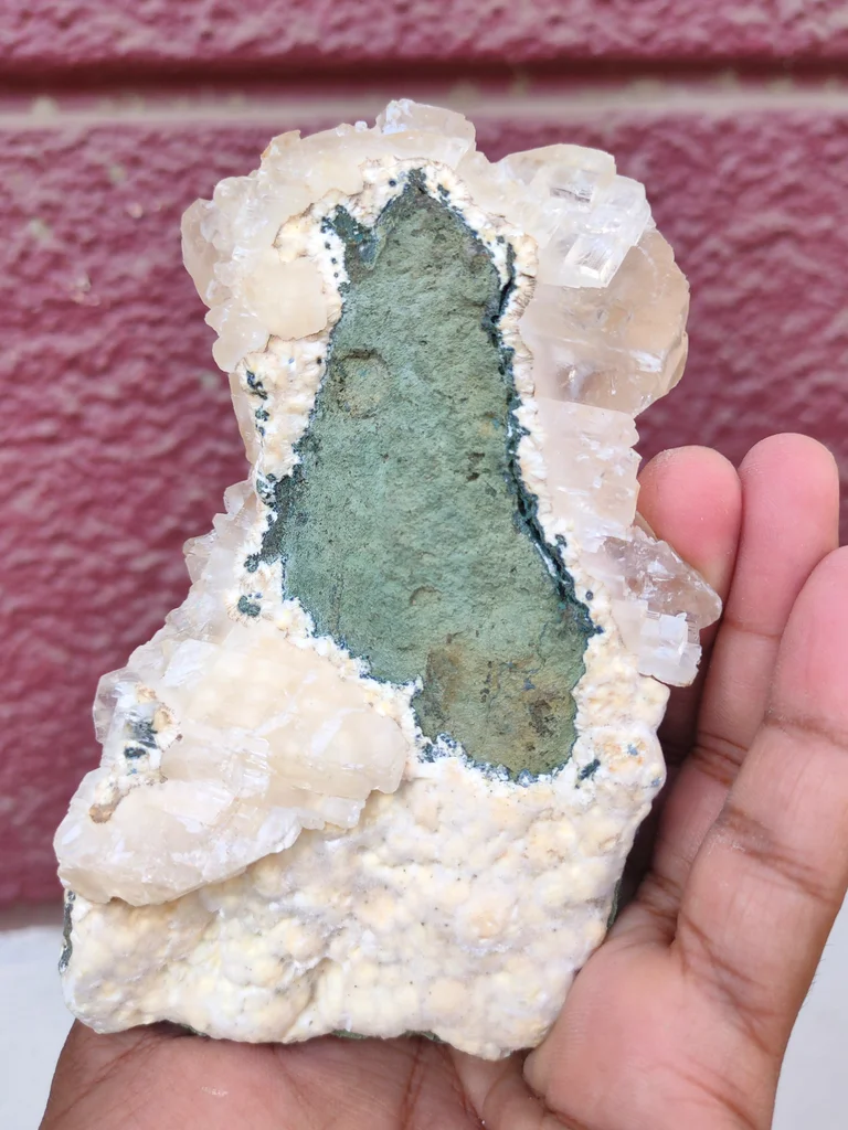 Calcite on okenite matrix from India - image 6