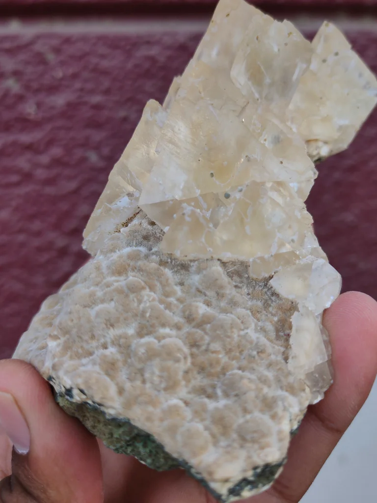 Calcite on okenite matrix from India - image 7