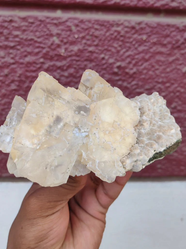Calcite on okenite matrix from India - image 2