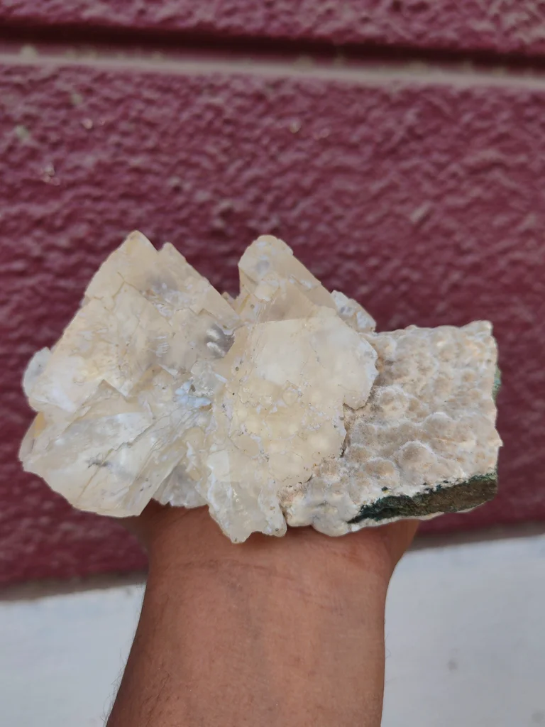 Calcite on okenite matrix from India - image 8