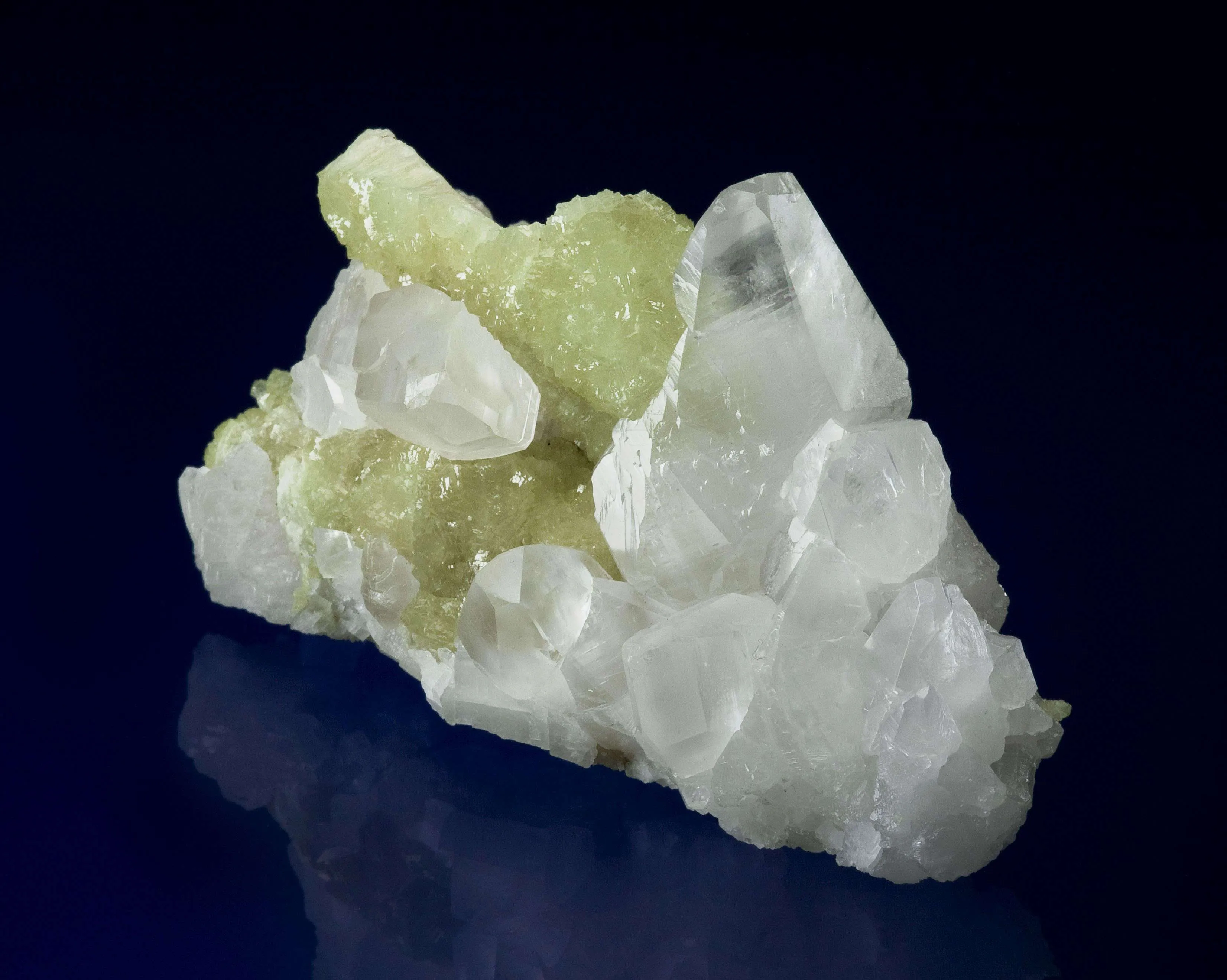 Calcite on Prehnite Cast After Anhydrite - image 1