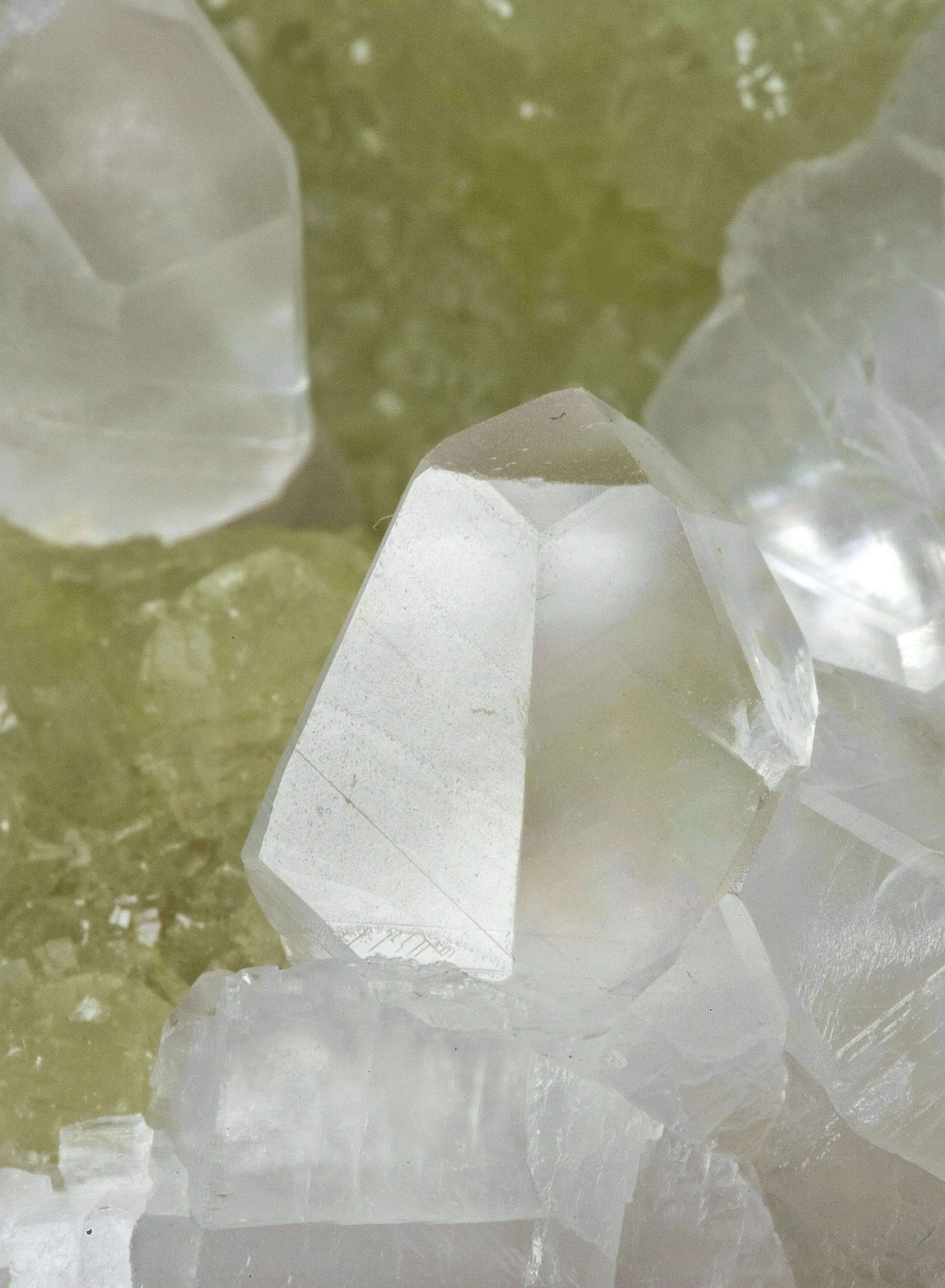 Calcite on Prehnite Cast After Anhydrite - image 3
