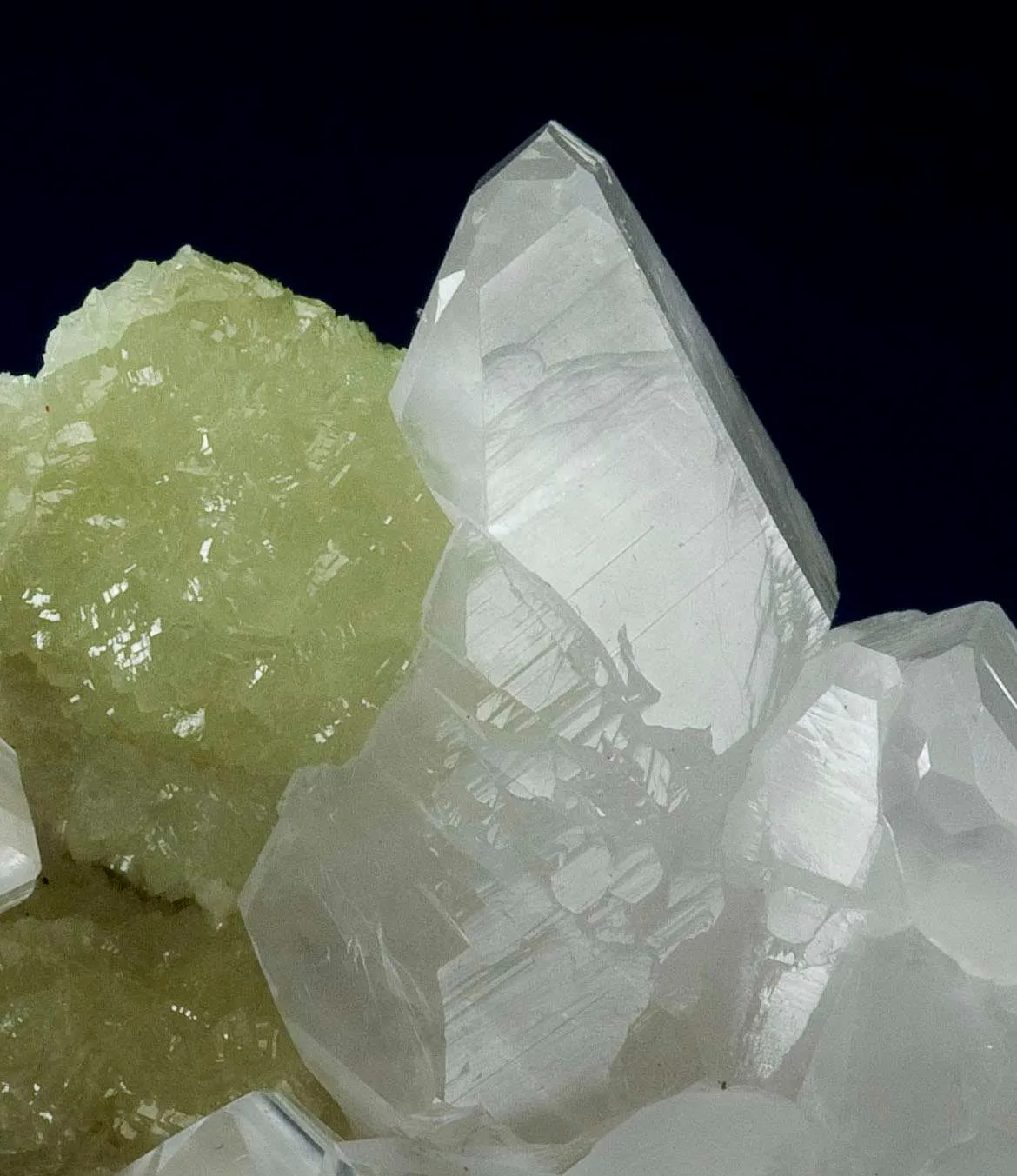 Calcite on Prehnite Cast After Anhydrite - image 4