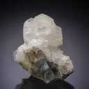 Calcite on Quartz on Fluorite - image 1