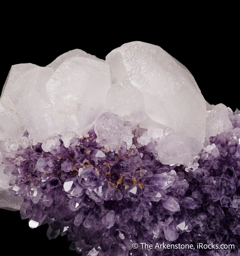 Calcite on Quartz var. Amethyst - image 5