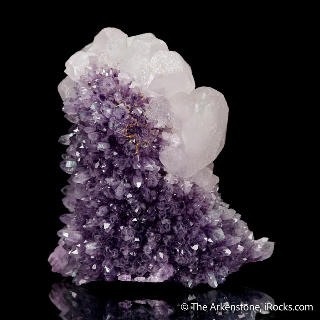 Calcite on Quartz var. Amethyst - image 4