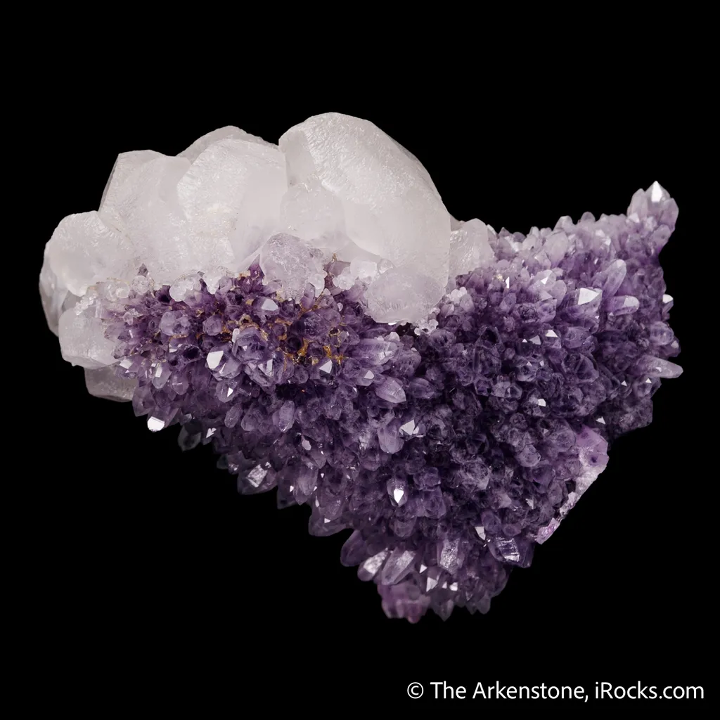 Calcite on Quartz var. Amethyst - image 3