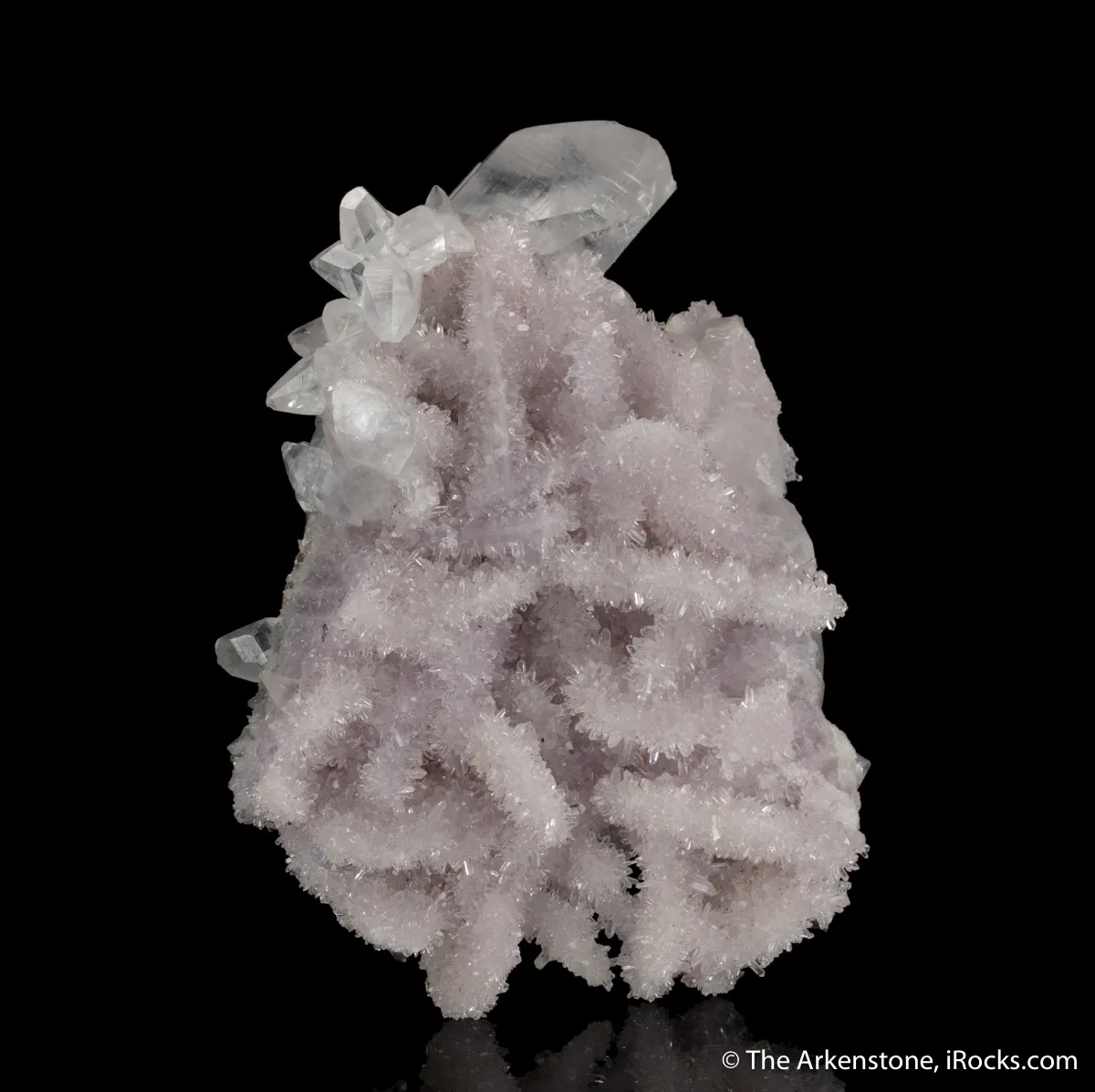Calcite on Quartz var. Amethyst ps. Calcite - image 5