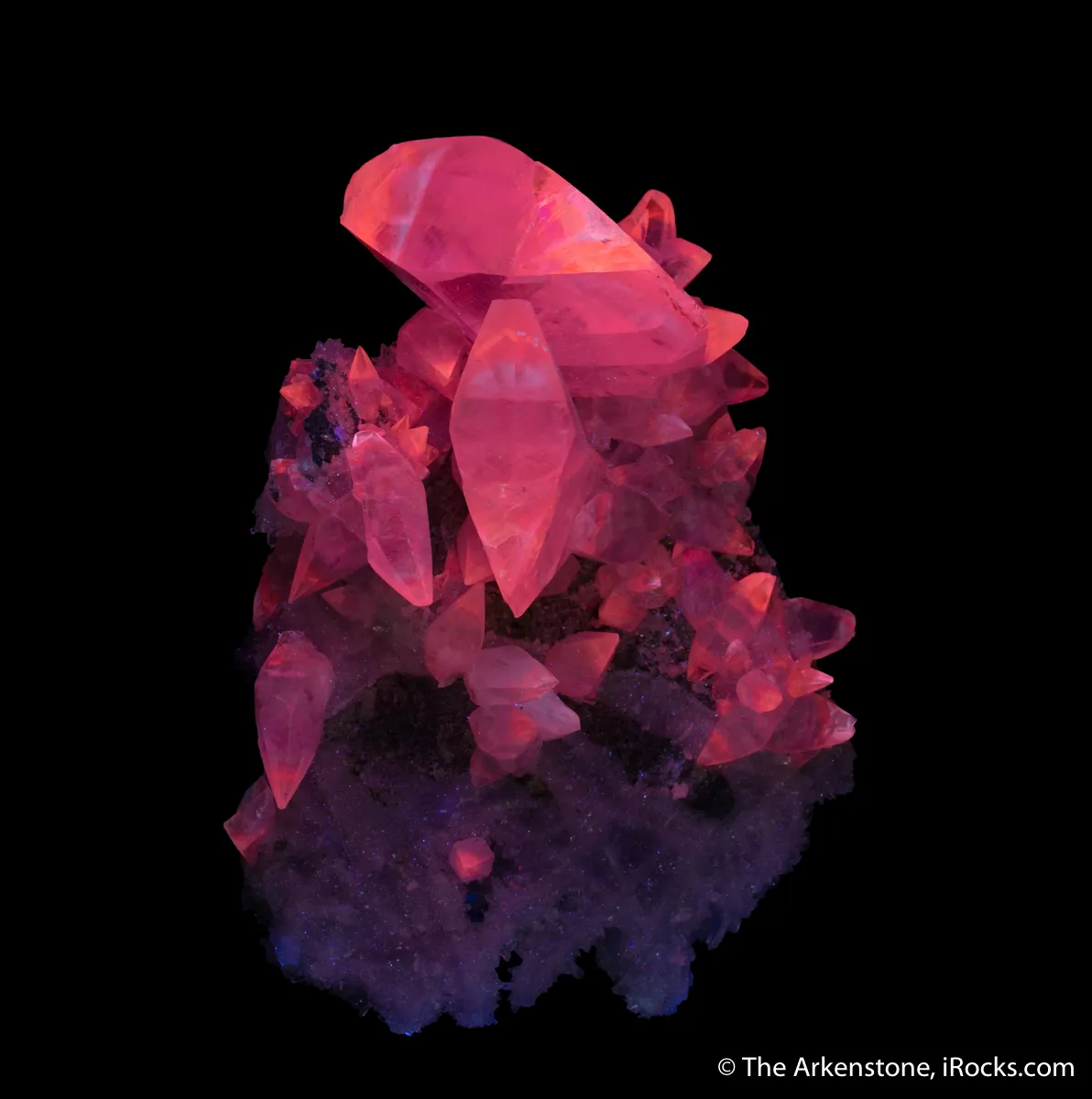 Calcite on Quartz var. Amethyst ps. Calcite - image 1