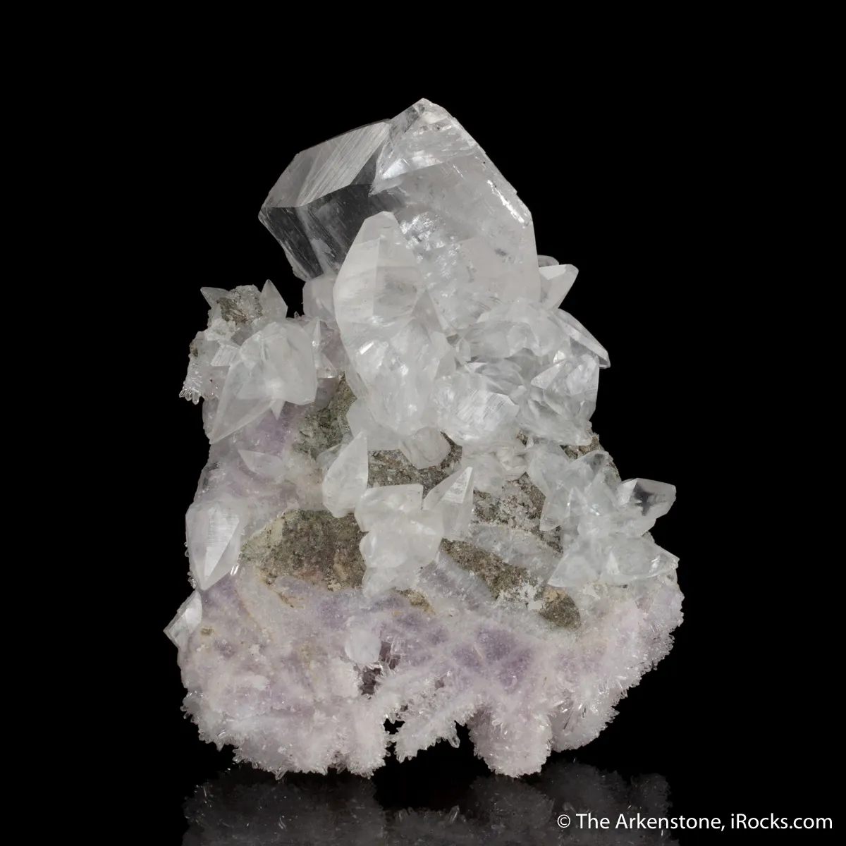 Calcite on Quartz var. Amethyst ps. Calcite - image 9