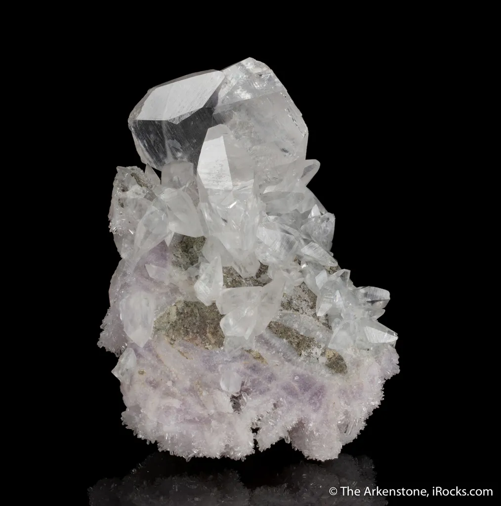 Calcite on Quartz var. Amethyst ps. Calcite - image 6