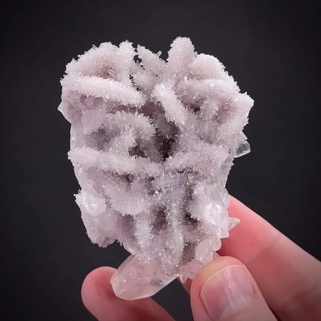 Calcite on Quartz var. Amethyst ps. Calcite - image 2