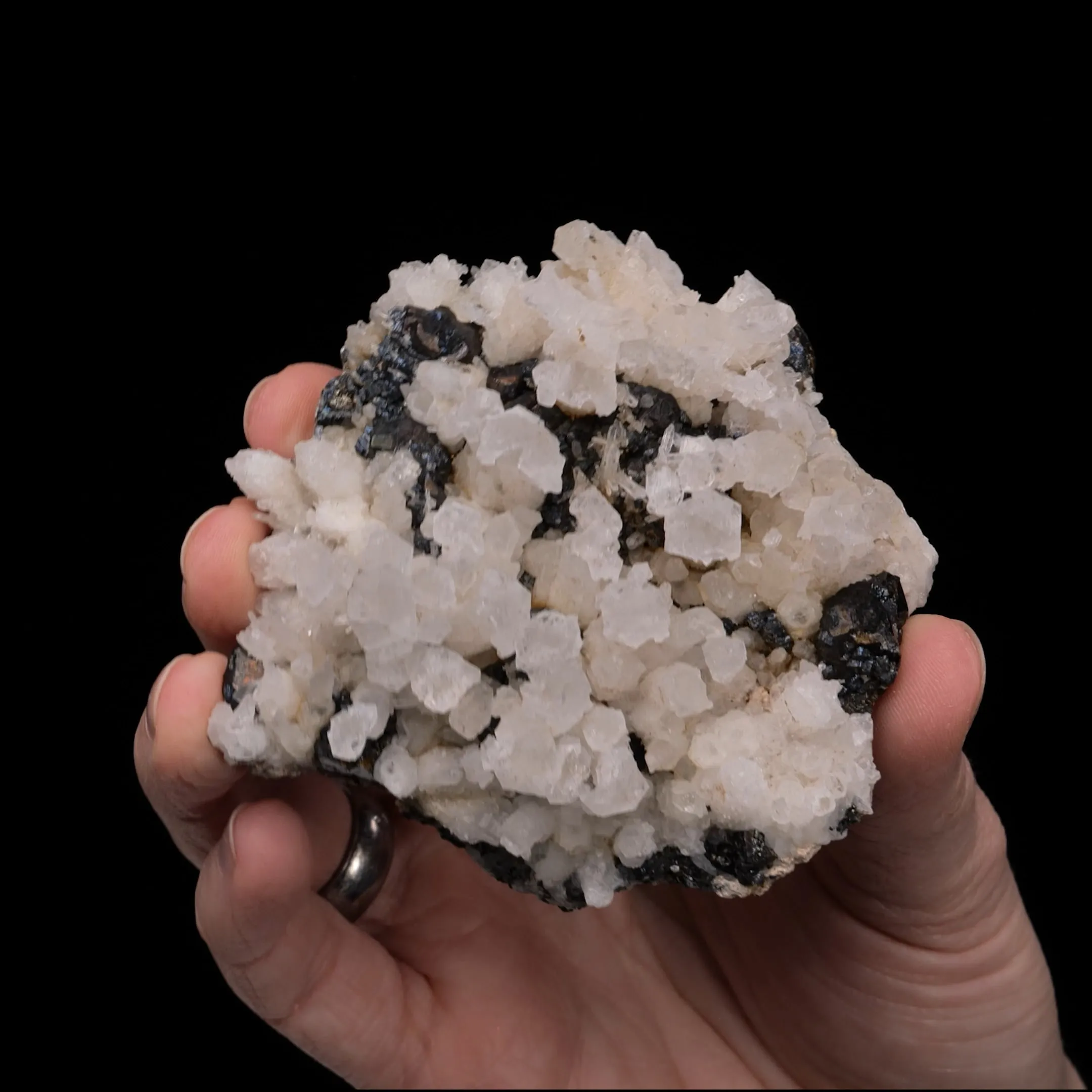 Calcite on Quartz with Sphalerite and Bournonite - image 2