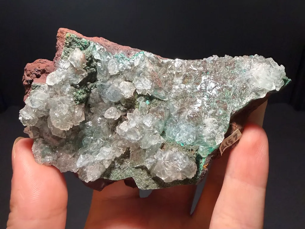 Calcite on Rosasite with Austinite image